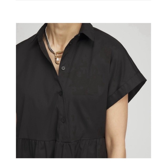 Chico's Dresses & Skirts - Chicos Poplin Diagonal Button Front Dress Sz 8 Black Size 2.5 EXCELLENT!!